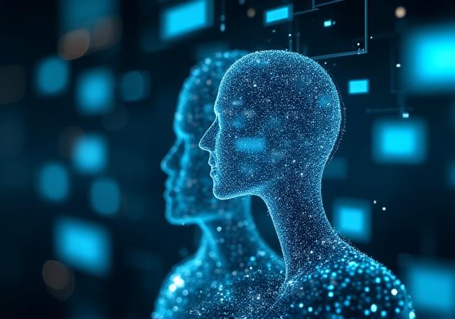 AI chatbot interface concept with glowing nodes